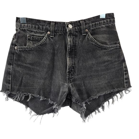 Vintage Levi's Denim Shorts 29" Waist 505 Orange Tab Black 90's Rockabilly